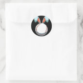 honkbal paashaas oren paaseieren jachtbas ronde sticker (Tas)