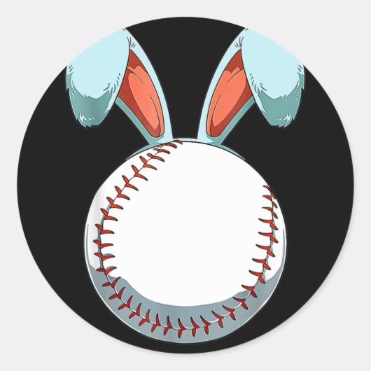 honkbal paashaas oren paaseieren jachtbas ronde sticker (Voorkant)