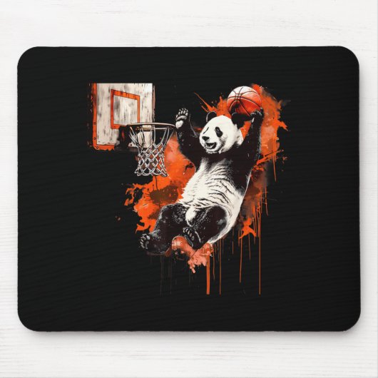 Honkbal Panda Beer Honkbal Speler Slam Dunk Muismat (Voorkant)