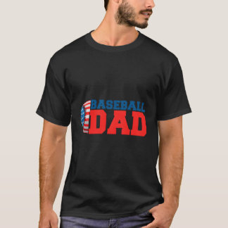 Honkbal Papa Amerikaanse Vaderdag Sport Papa T-shirt