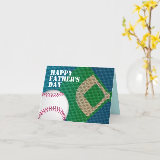 Honkbal Papa Happy Vaderdag Kaart (Gele Bloem)