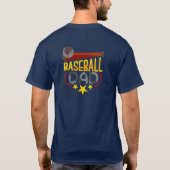 Honkbal Papa Retro Tekst Design 2 T-shirt (Achterkant)