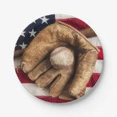 honkbal papieren bordje (Voorkant)