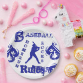 Honkbal Papieren Bordje (Feest)