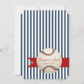 Honkbal Park Stripes Wedding Kaart (Achterkant)