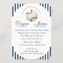 Honkbal Park Stripes Wedding Kaart