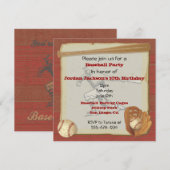 honkbal partij uitnodiging Kaart (Voorkant / Achterkant)