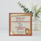  honkbal partij uitnodiging Kaart (Staand voorkant)