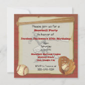  honkbal partij uitnodiging Kaart (Voorkant)