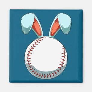 Honkbal Pasen Dag Konijn Oren Konijn Honkbal Fa Magneet