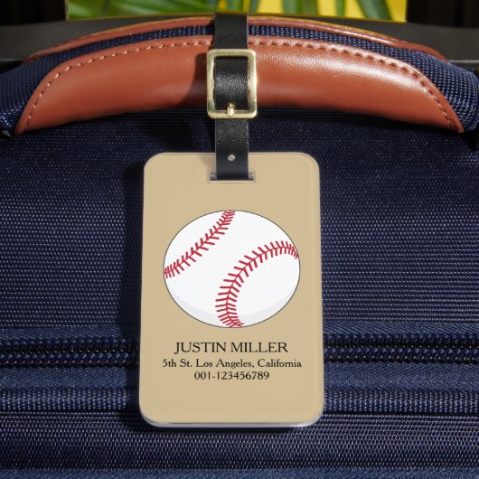 Honkbal personaliseren bagagelabel (Voorkant Insitu 2)