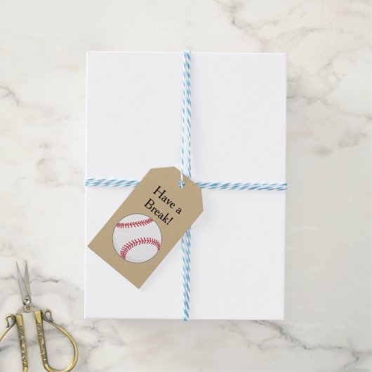 Honkbal personaliseren cadeaulabel (Met Touw)