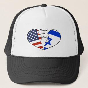 Honkbal Pet: Israel USA United We Stand Trucker Pet