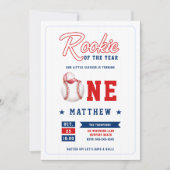 Honkbal Pet Rookie Stripes Blue Boy 1st Verjaardag Kaart (Voorkant)