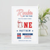 Honkbal Pet Rookie Stripes Blue Boy 1st Verjaardag Kaart (Staand voorkant)