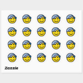 Honkbal Pet Smilie - Blauw Ronde Sticker (Vel)