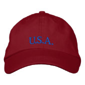 Honkbal pet "U.S.A." rood geborduurd pet (Voorkant)