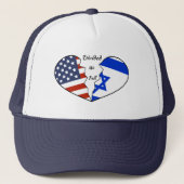 Honkbal Pet: VS en Israel verdeeld we Herfsten Trucker Pet (Voorkant)