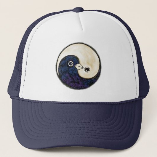 Honkbal pet Yin Yang ontwerp met duiven (Voorkant)