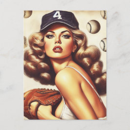  honkbal pin-up briefkaart