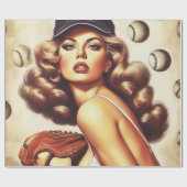  honkbal pin-up cadeaupapier (Vlak)