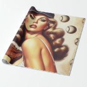  honkbal pin-up cadeaupapier (Uitgerold)