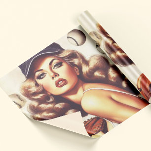  honkbal pin-up cadeaupapier