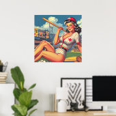  honkbal pin-up poster (Thuiskantoor)