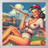  honkbal pin-up poster (Voorkant)