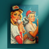 honkbal pin-ups briefkaart