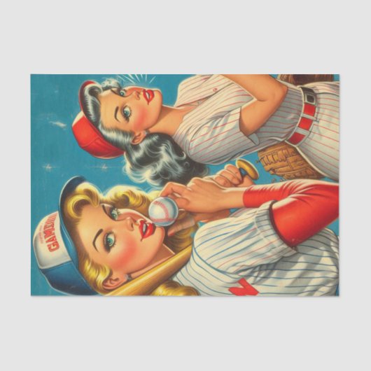  honkbal pin-ups tissuepapier (Voorkant)