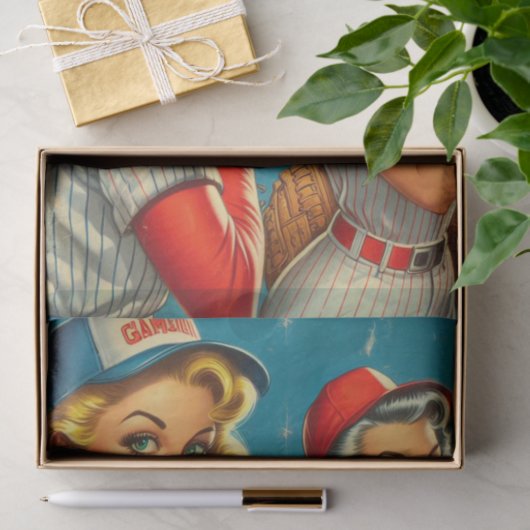  honkbal pin-ups tissuepapier (Geschenk)