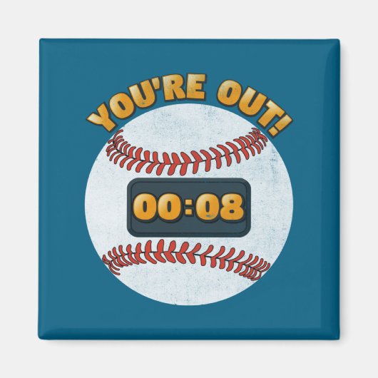 Honkbal Pitch Klok 15 Seconden Ontwerp Magneet (Voorkant)