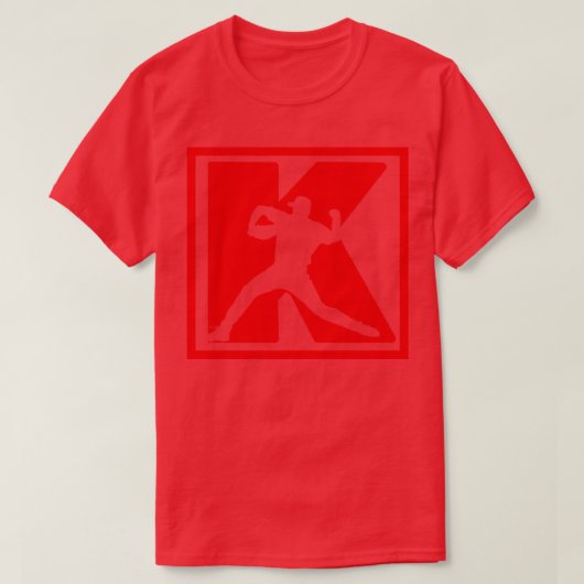 Honkbal Pitcher Pitching K Strikeout Honkbal Fun T-shirt (Design voorkant)