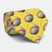 Honkbal Pop Art Geel Stropdas (Opgerold)