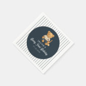 Honkbal Preppy Beer 1e verjaardag Servet (Hoek)