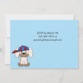 Honkbal Puppy 1e verjaardag Uitnodiging voor jonge (Achterkant)