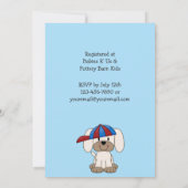 Honkbal Puppy Baby Boy Douche Uitnodiging (Achterkant)
