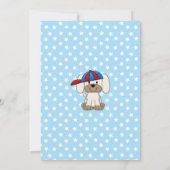 Honkbal Puppy Baby Boy Douche Uitnodiging (Achterkant)