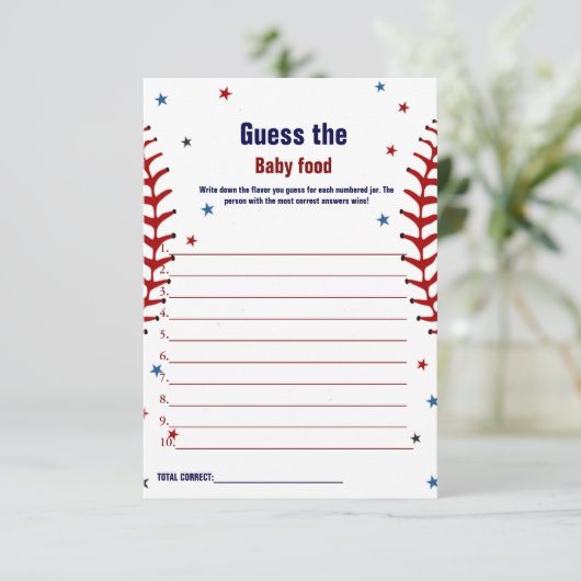 Honkbal Raad de Babyvoeding Baby Shower Spelkaart Kaart (Staand voorkant)