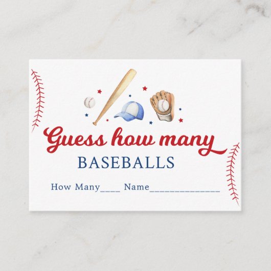 Honkbal Raad hoeveel verjaardagsspel Informatiekaartje (Voorkant)