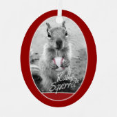 honkbal rally eekhoorn metalen ornament (Voorkant)