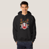 Honkbal Rendier Grappige Kerstmis Hoodie (Voorkant volledig)