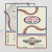 Honkbal  Retro 5.5 x 7.5 Bar Mitswa Kaart (Voorkant / Achterkant)