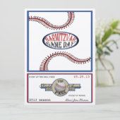 Honkbal  Retro 5.5 x 7.5 Bar Mitswa Kaart (Staand voorkant)