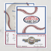 Honkbal  Retro 5.5 x 7.5 Bar Mitswa Kaart (Voorkant / Achterkant)