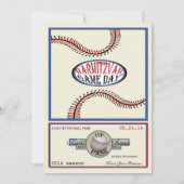 Honkbal Retro 5 x 7 Bar Mitswa Kaart (Voorkant)