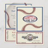 Honkbal  Retro 5 x 7 Bar Mitswa Kaart (Voorkant / Achterkant)