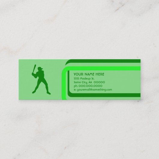 honkbal : retrorstijl : mini visitekaartje (Voorkant)