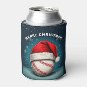 Honkbal Rode Kerstman Hoed Naam Kerstmis Blikjeskoeler (Blikje Voorkant)